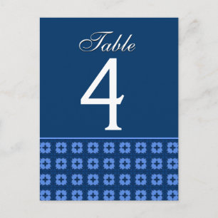 Navyand Powder Blue Wedding Tischnummer Card