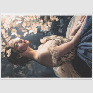 Navyblau & Beige, Ballerina Schönheit & Floral Seidenpapier