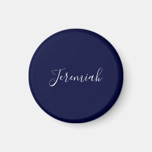 Navyblau einfaches modernes eigenes Namens-Calligr Magnet