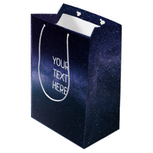 Navyblau Galaxy Sternennacht Sterne Modern Mittel Mittlere Geschenktüte