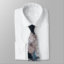 Navyblau mit Blumen Krawatte