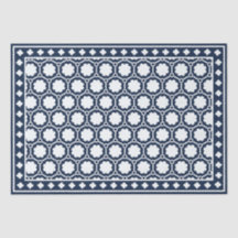 Navyblau moderne Knochenintarsien-Dekupierpapier