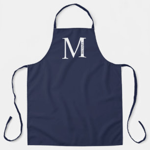 Navyblau personalisiertes Monogramm und Name Schürze