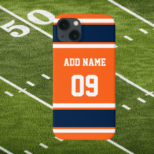 Navyblau und Orange Sportstreifen Case-Mate iPhone Hülle