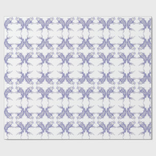 Navyblau und weiße Koi-Fische japanisch Geschenkpapier