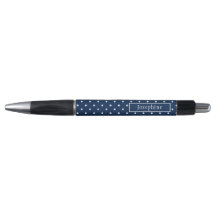 Navyblau und weiße Tupfen mit Namen