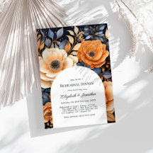 Navyblau verbranntes Orange Champagner Probedinner