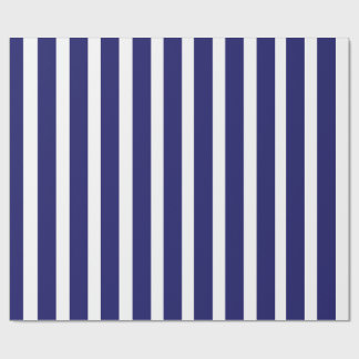 Navyblau-weiße vertikale Streifen Geschenkpapier