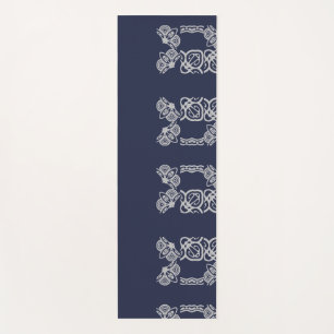 Navyblaue beruhigende Yogamatte mit Muster