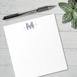 Navyblaue einfache Monogramm Notizblock
