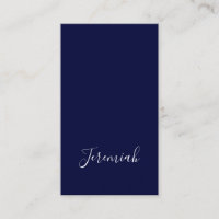 Navyblaue Farbe schlichte moderne eigene Namens-Ca