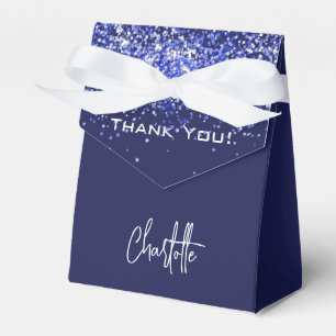 Navyblaue Glitter-Funkeln Namens Dankeschön Geschenkschachtel