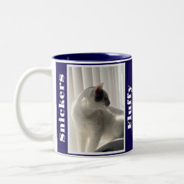 Navyblaue Haustierfotos und Namen Zweifarbige Tasse