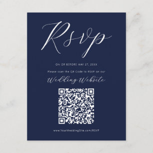Navyblaue Kalligrafie-RSVP-Beilagekarte Begleitkarte