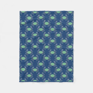 Navyblaue Küstenkrabbenmuster-Fleece-Decke Fleecedecke