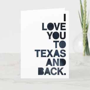 Navyblaue Liebe, die von Texas und zurück kommt Karte
