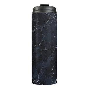 Navyblaue Marmor: Steinstruktur. Thermosbecher