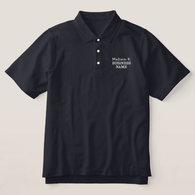 Navyblaue maßgeschneiderte Namen Mitarbeiter Männe (Design Vorderseite)