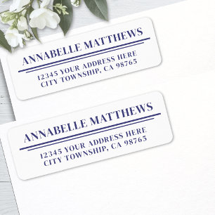 Navyblaue minimalistische Rücksendeadresse
