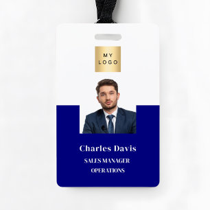 Navyblaue Mitarbeiter-Foto-ID Unternehmenssicherhe Ausweis