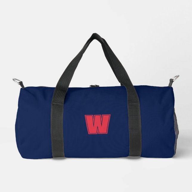 Navyblaue Monogrammanfangsbuchstabe  Duffle Bag (Vorderseite)