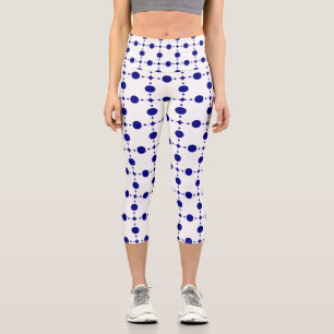 Navyblaue Punkte, Punkte-Muster, Punkte Capri Leggings