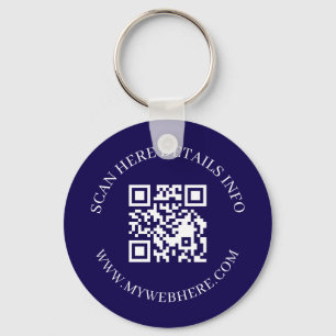 Navyblaue QR-Code-Text-Unternehmens-Swag-Schlüssel Schlüsselanhänger