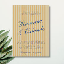 Navyblaue Retro-Honig-Vintage-Streifen-Hochzeit