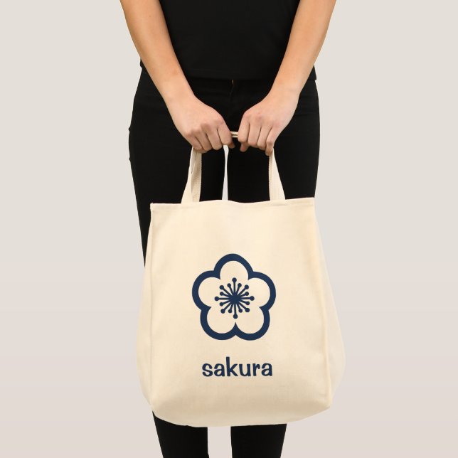 Navyblaue Sakurablüte  Tragetasche (Vorderseite (Produkt))