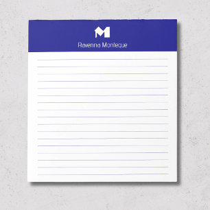 Navyblaue stilvolle personalisierte Monogramm-Name Notizblock