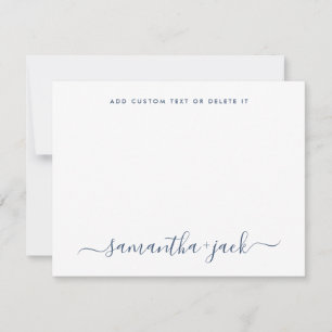 Navyblaue stilvolle Schrift Elegant Minimalistisch Mitteilungskarte