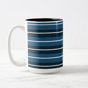 Navyblaue Streifen Zweifarbige Tasse