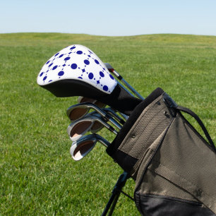 Navyblaue Tupfen, Tupfenmuster, Punkte Golf Headcover