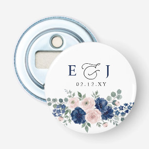 Navyblaue und rosafarbene moderne Hochzeit mit Blu Flaschenöffner