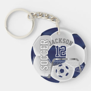 Navyblaue und weiße Fußball ⚽ Ball Schlüsselanhänger