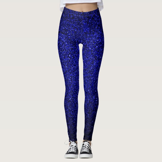 Navyblauer Glitter Leggings (Vorderseite)