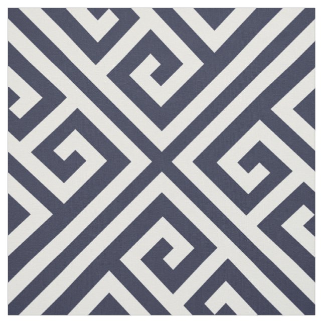 Navyblauer griechischer Schlüssel großformatig Stoff (Muster)