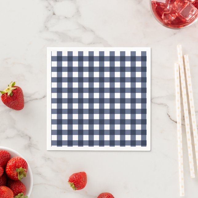 Navyblaues kleines klassisches Gingham-Karo-Gingha Serviette (Beispiel)
