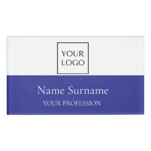 Navyblaues Logo Werbeartikel  Namenschild