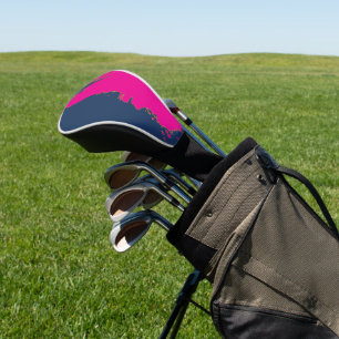 NavyBlue PinkSplash Golf Headcover