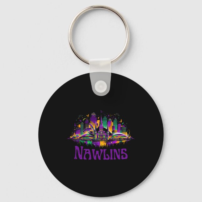 Nawlins New Orleans Cityscape Mardi-gras Souvenir  Schlüsselanhänger (Vorderseite)