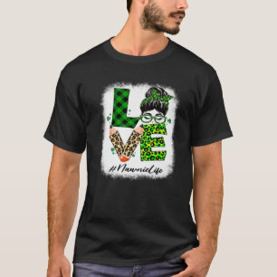 Nawnie Liebe Women Bleached Messy Bun St Patricks T-Shirt