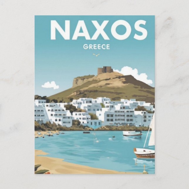 Naxos Greece Beach Travel Postkarte (Vorderseite)