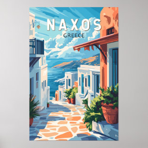 Naxos Griechenland Reisen Kunst Vintag Poster