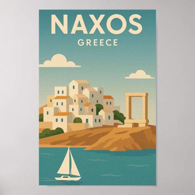 Naxos Griechenland Vibrannt minimalistisch Poster (Vorne)