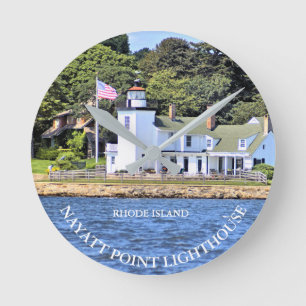 Nayatt Point Lighthouse, Rhode Island Clock Runde Wanduhr