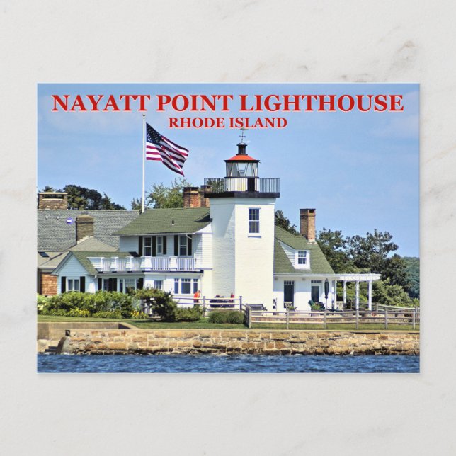 Nayatt Point Lighthouse, Rhode Island Postcard Postkarte (Vorderseite)