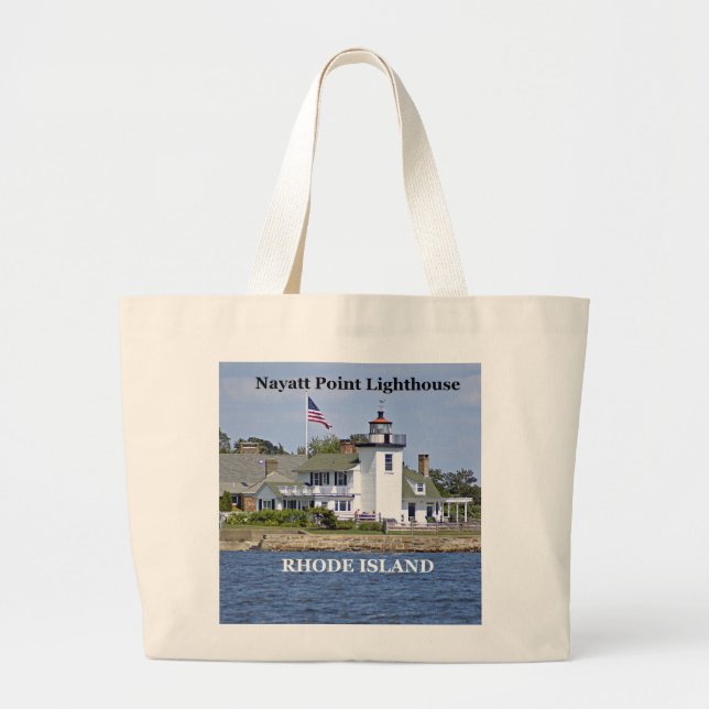 Nayatt Point Lighthouse, Rhode Island Tote Bag Jumbo Stoffbeutel (Vorne)