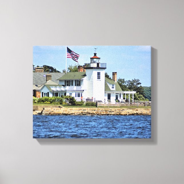 Nayatt Point Lighthouse, RI Wrapped Canvas Leinwanddruck (Vorderseite)