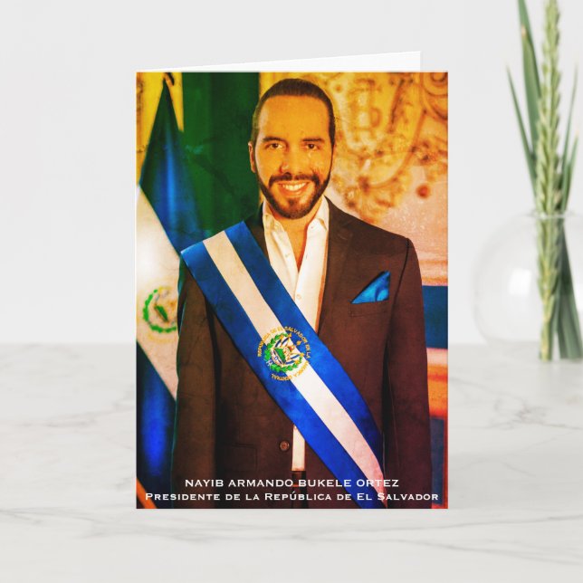 Nayib Bukele, Präsident von El Salvadore Dankeskarte (Vorderseite)